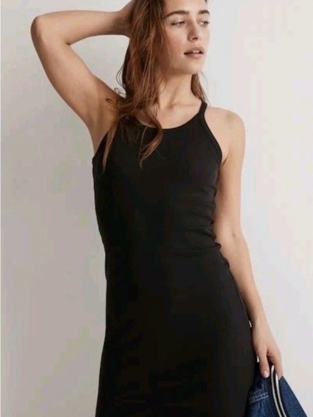 Madewell Supima Rib Black Tank Mini Dress
